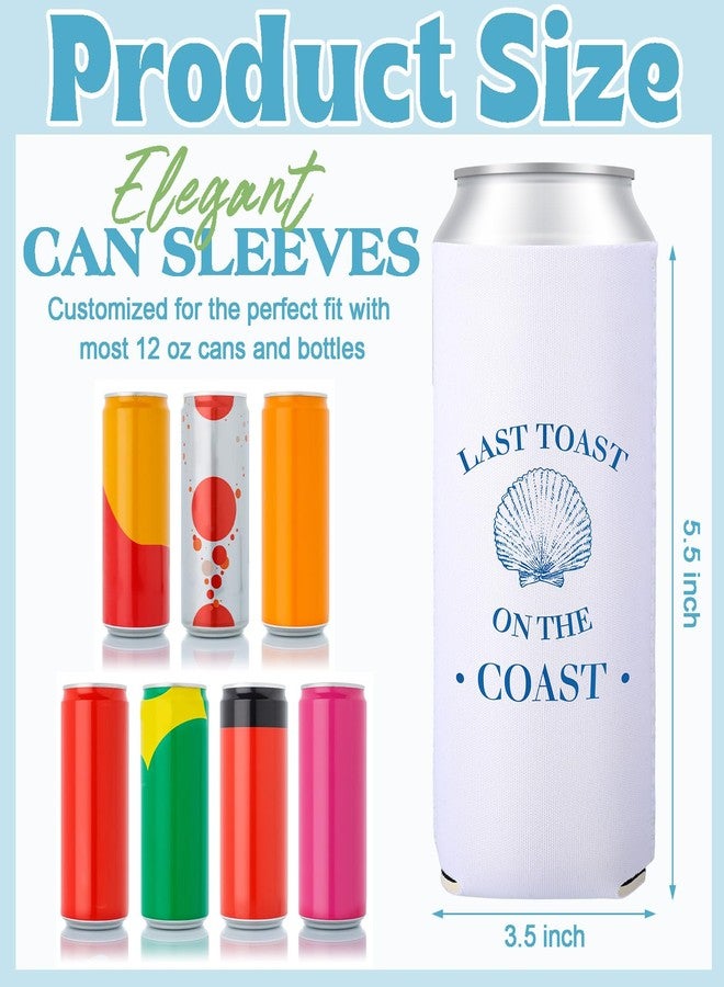 Ninehaoou 12 Count Last Toast on the Coast Bachelorette Party Can Sleeves Blue Beach Bachelorette Party Decoration Accessories Beach Party Favors Bulk for Bride Bridesmaid Gifts(5.5 x 3.5 Inches) - Image 2